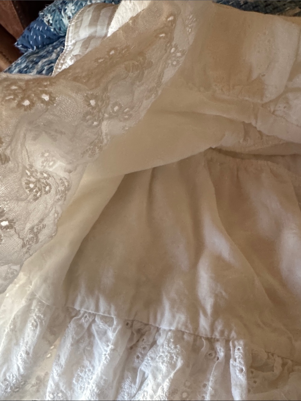 White Eyelet Ruffle Mini Skirt - Picture 8 of 8